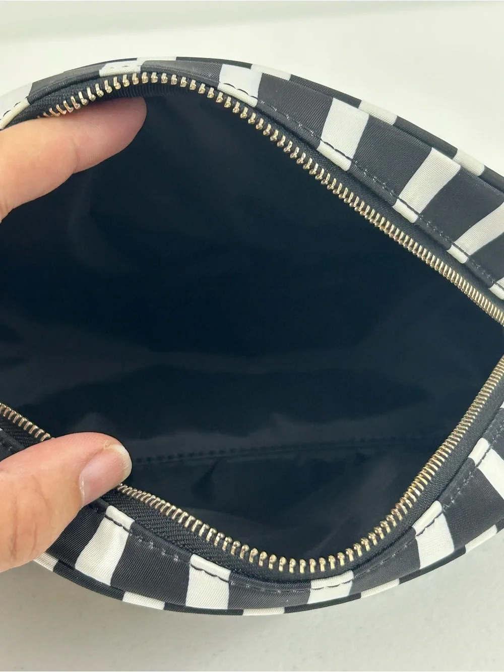 Kate Spade Dome Cosmetic Case Striped Pouch NWOT